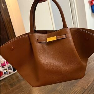 DeMellier Tan Leather Tote with Gold Accent